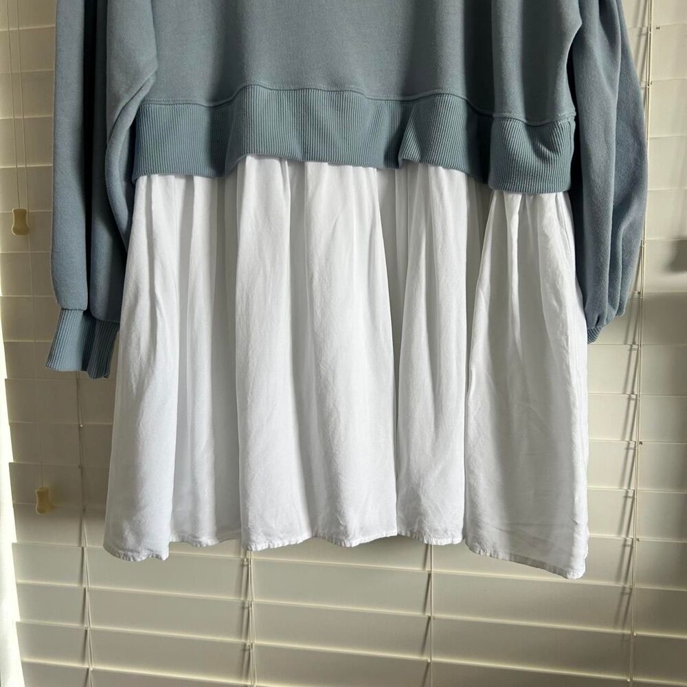 Altar’d State Blue Layered Sweatshirt Mini Dress Preppy Coastal Size Small - Picture 3 of 7